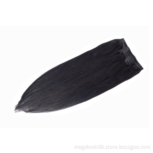 High Quality 7 Piece 18 Inch Korean Natural Remy Human Hair Extensions Clip on Bangs